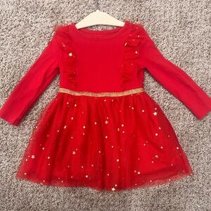 Red Starry Kids Holiday Dress